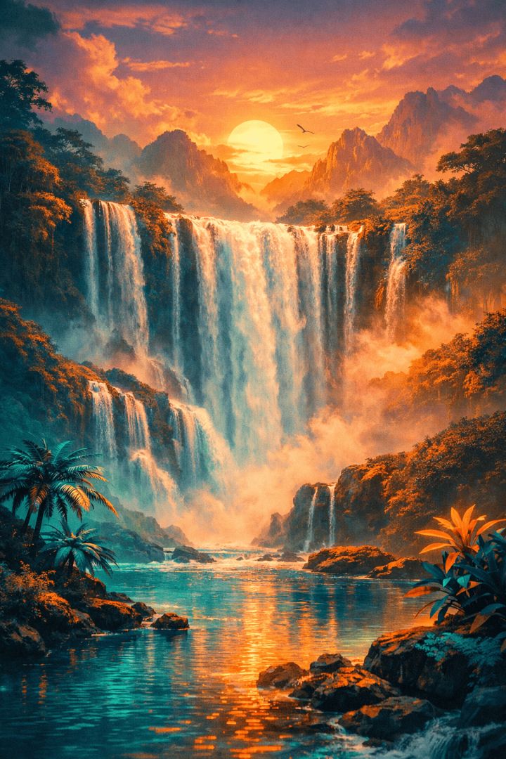 monsoon-waterfall-wallpaper-patakapix wallpaper