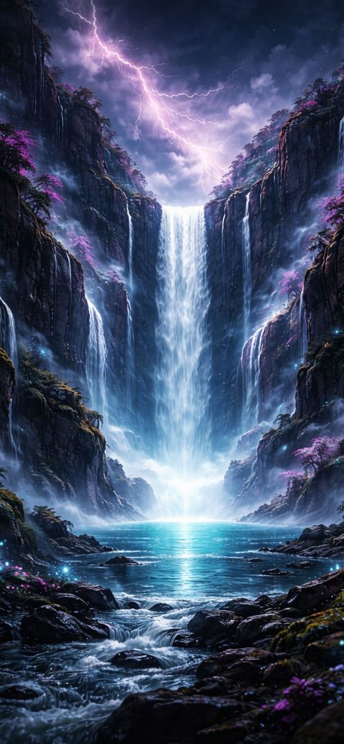 waterfall-canyon-nature-iphone-wallpaper-patakapix wallpaper