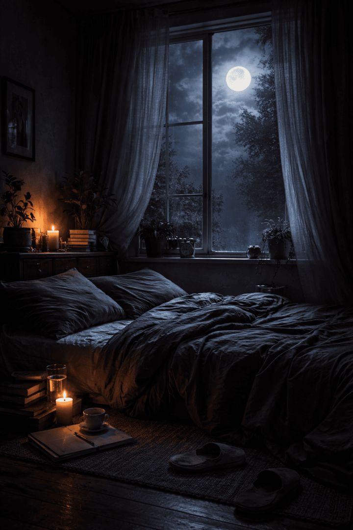 Moonlit-bedroom-with-cozy-details-wallpaper-patakapix wallpaper