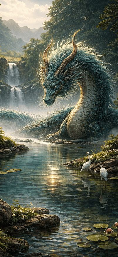 Peaceful Dragon Landscape with River mobile iphone wallpaper patakapix 1 wallpaper