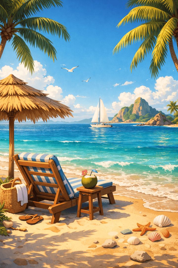 Tropical-beach-escape-with-sailboat-wallpaper-patakapix wallpaper