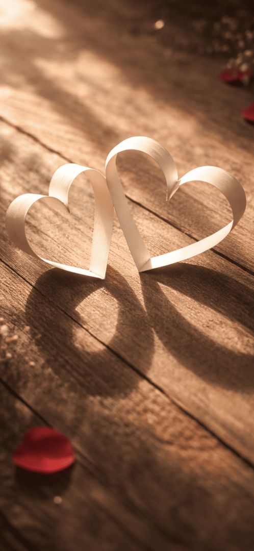 Intertwined-hearts-on-sunlit-wood-wallpaper-iphone-patakapix wallpaper