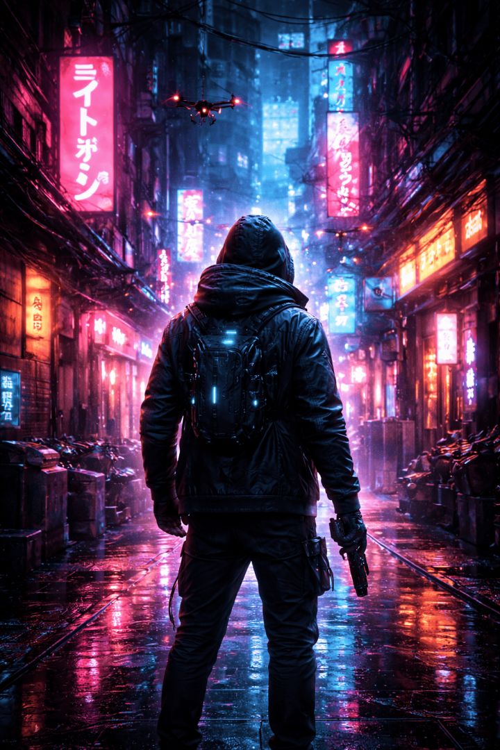 Neon streets and cyberpunk solitude wallpaper patakapix wallpaper