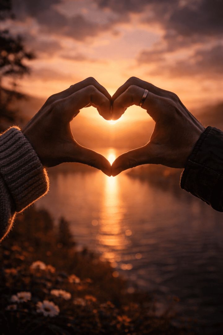 Heart-in-the-sunset-glow-wallpaper-patakapix wallpaper