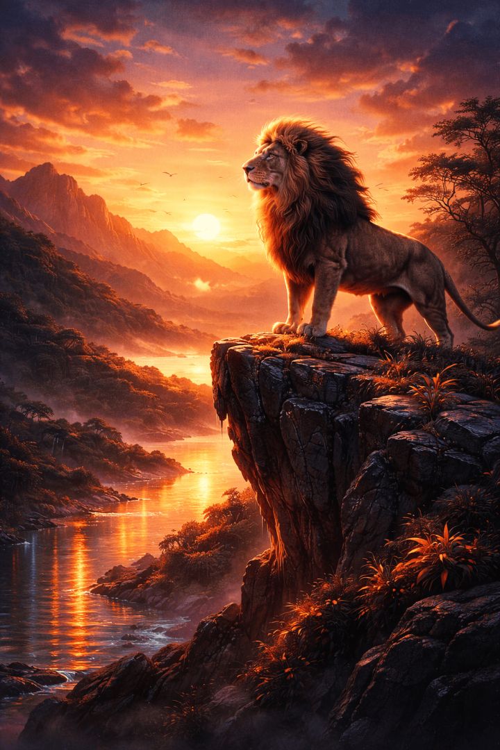 lion-on-cliff-wallpaper-patakapix wallpaper