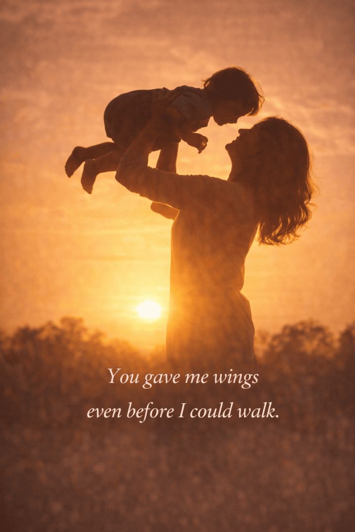 A mother’s love at sunset wallpaper