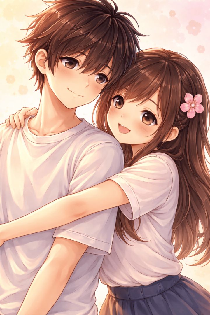 A warm embrace in pastel hues wallpaper