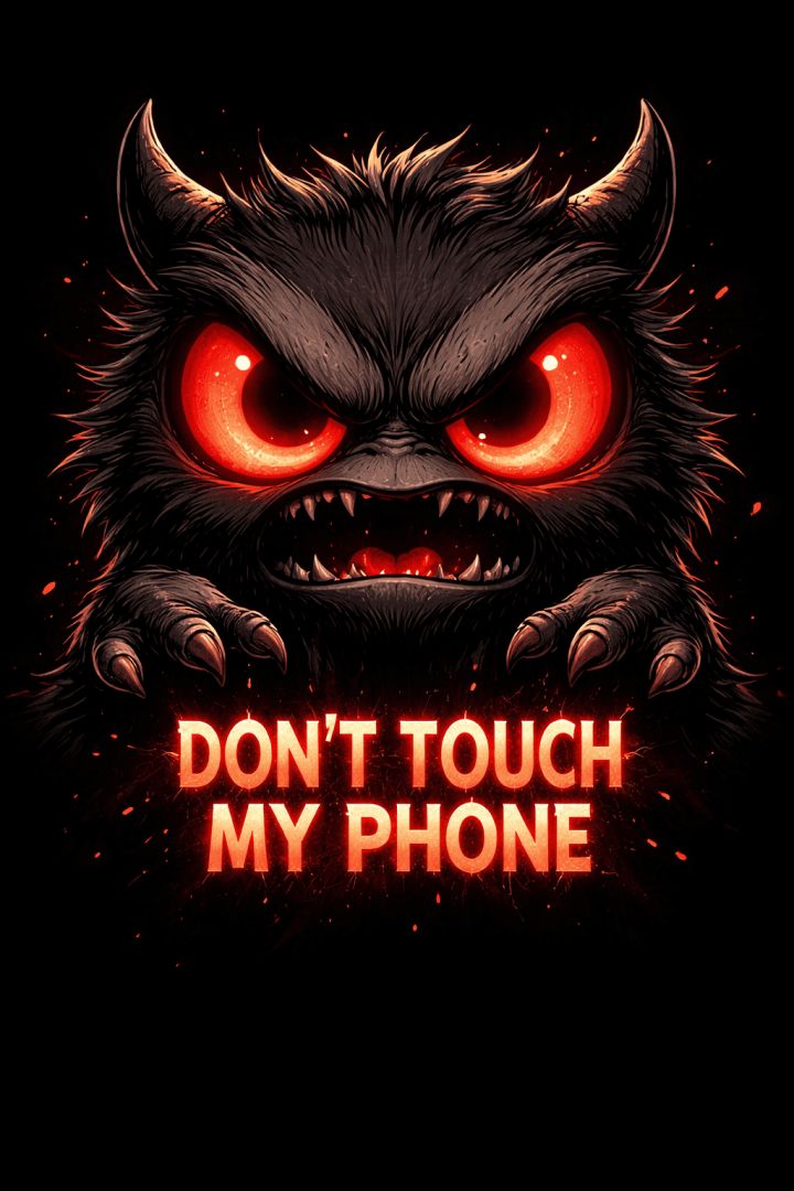 Angry Baby Dragon with Fire Eyes – Look But Don’t Touch Neon Wallpaper wallpaper