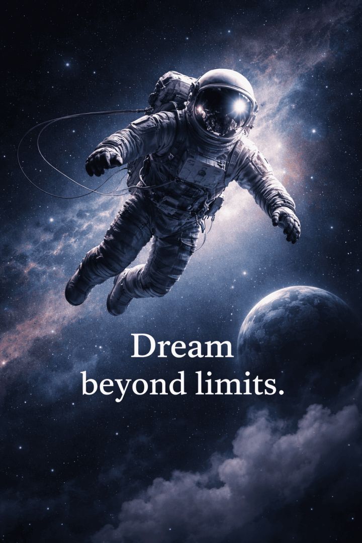 Astronaut drifting in cosmic expanse wallpaper