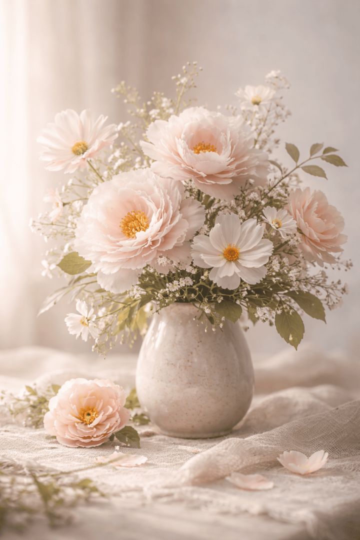 Pastel blooms in soft light wallpaper patakapix wallpaper