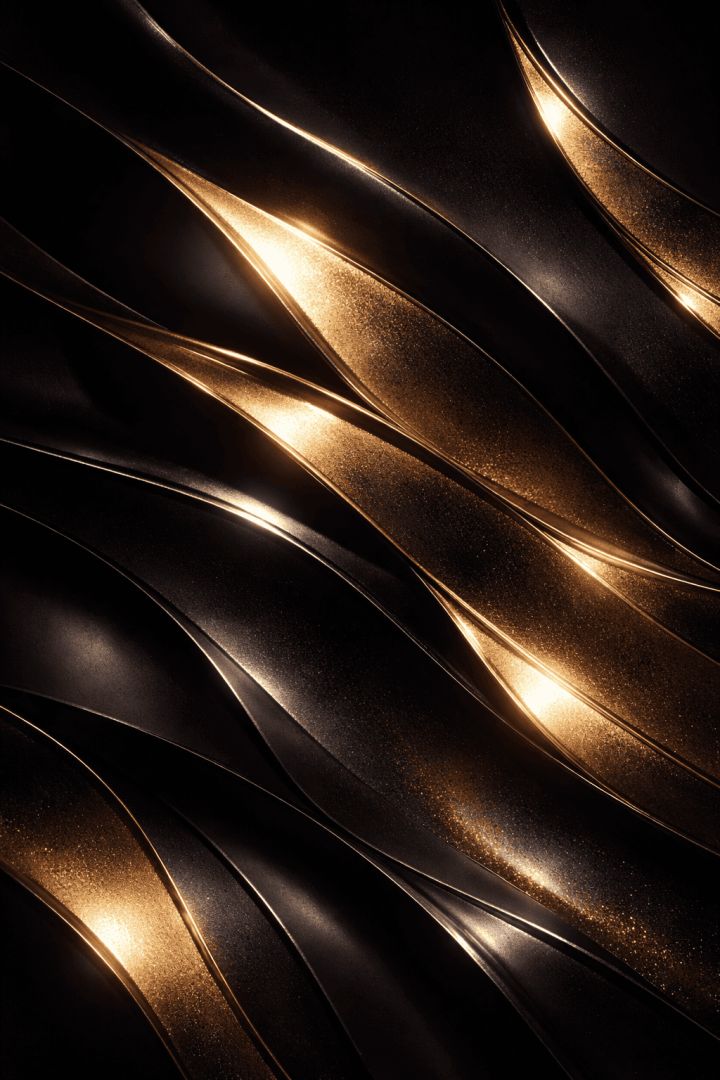 Black & Gold Luxury Abstract Waves Wallpaper | Elegant Dark AMOLED 4K Background abstract wallpaper