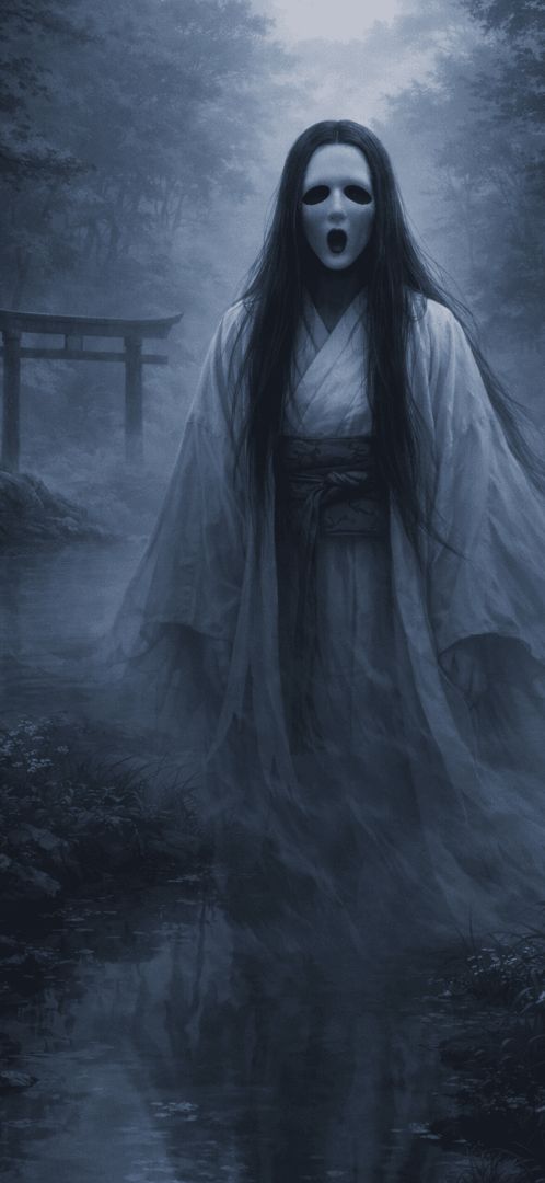 Ghostly-figure-in-misty-forest-wallpaper-iphone-patakapix wallpaper