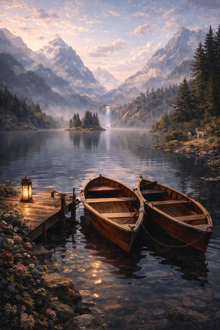 Serene-morning-at-the-lakeside-wallpaper-patakapix wallpaper