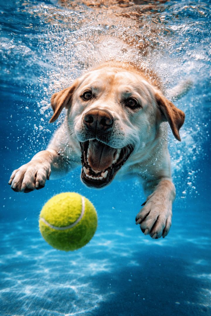 Chasing the ball underwater wallpaper