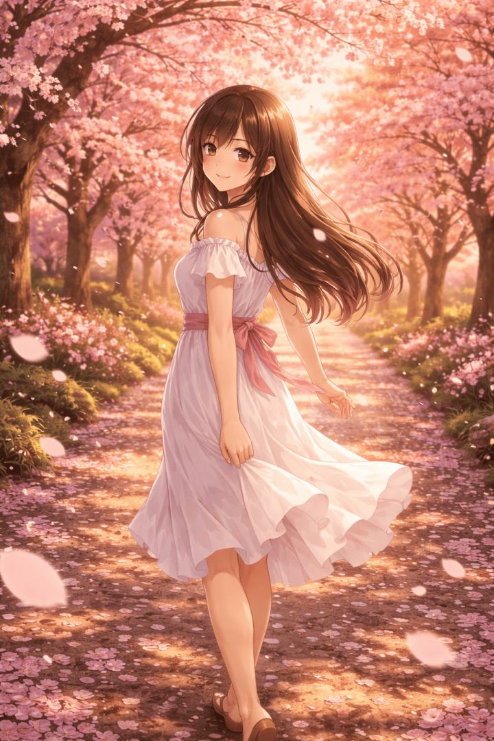 Cherry blossoms at sunset wallpaper