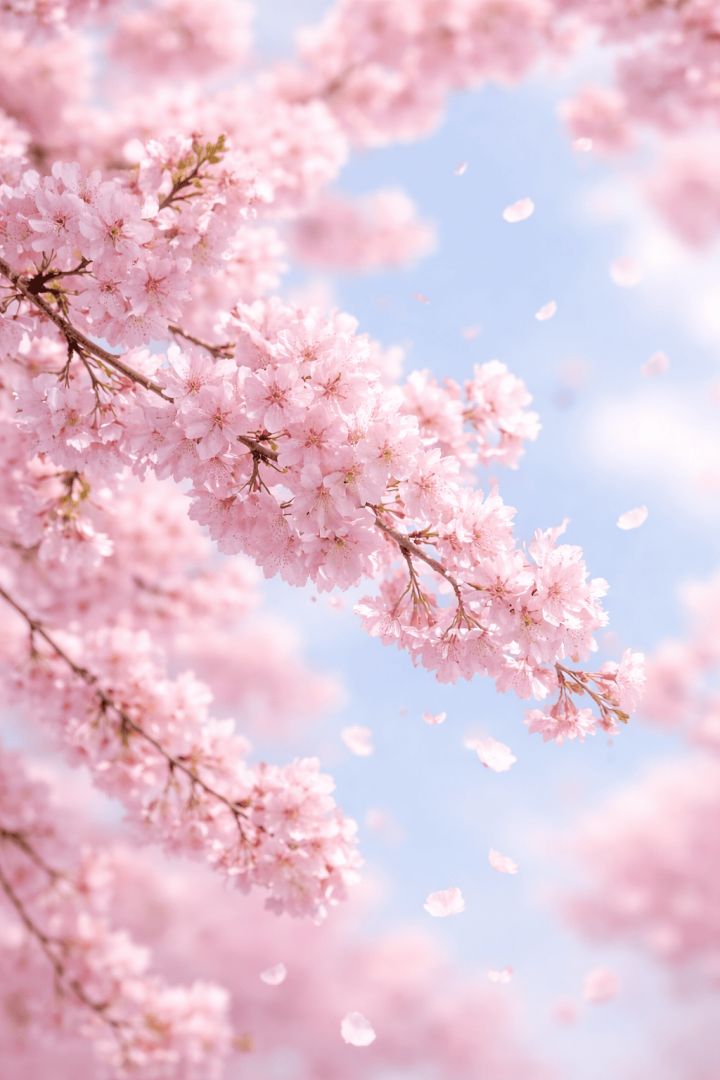 Cherry blossoms in soft spring light wallpaper