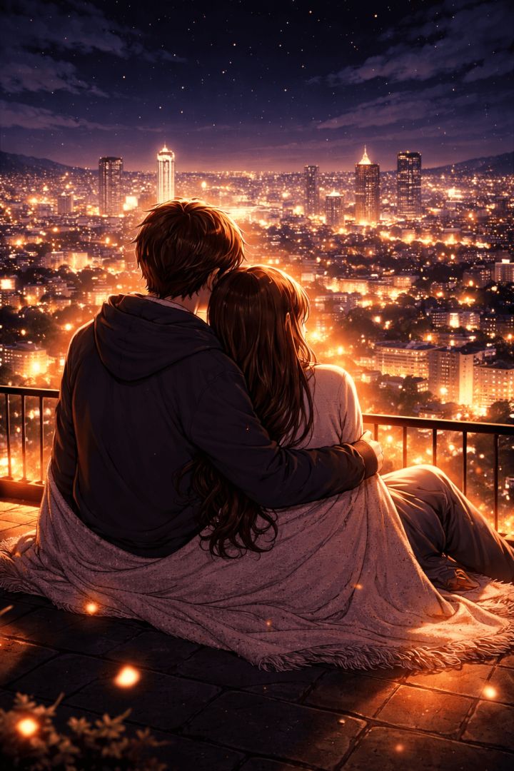 City lights and cozy moments wallpaper