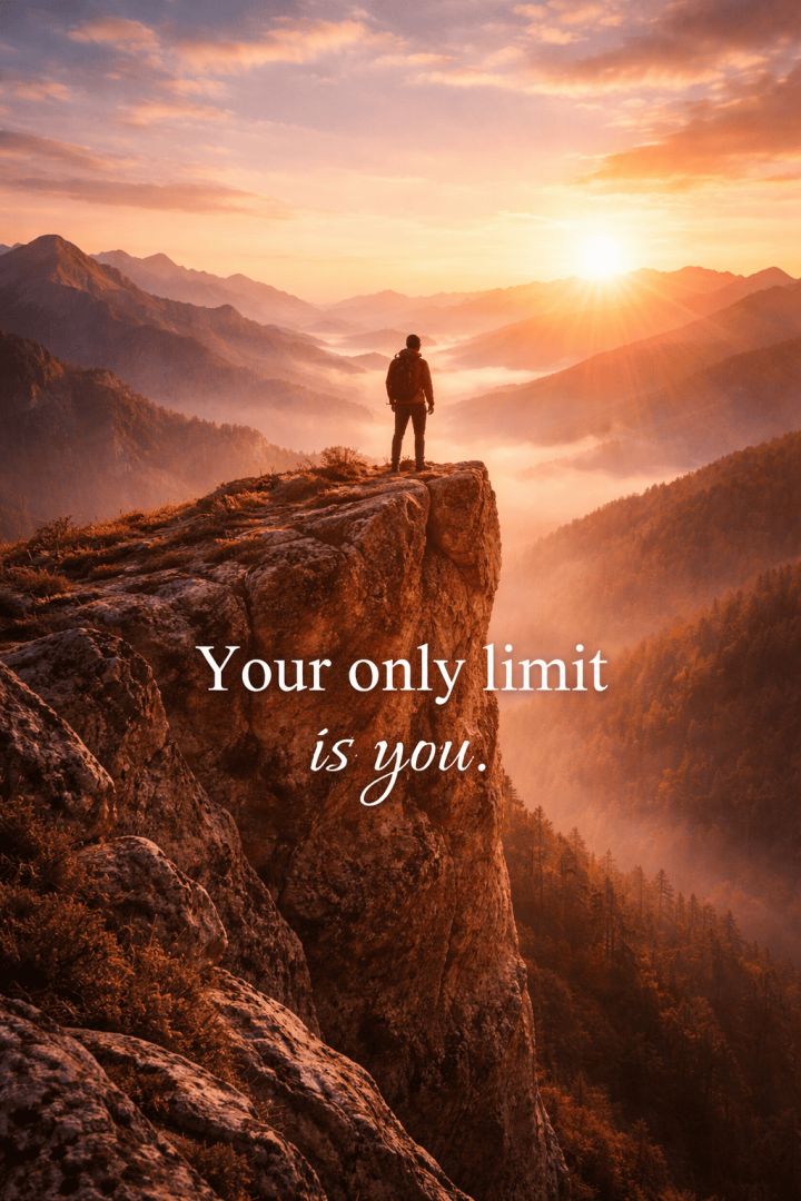 Cliffside contemplation at sunrise wallpaper