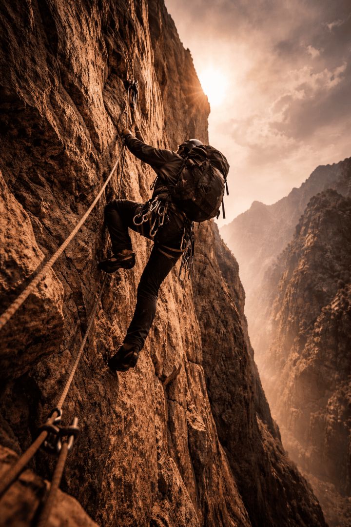 Climber conquers a vertical challenge wallpaper