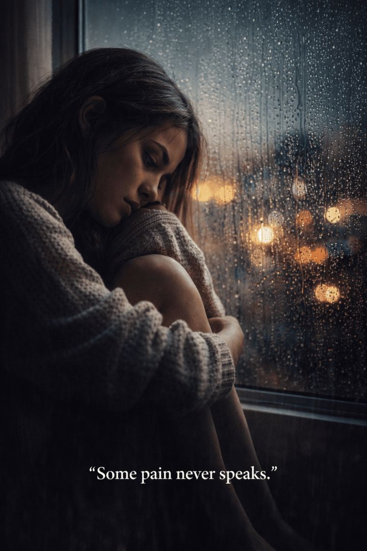 Contemplating the rain's quiet sorrow wallpaper