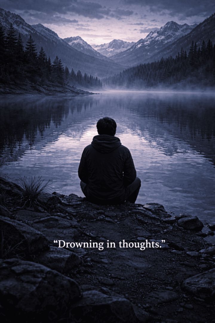 Contemplation at twilight by the lake wallpaper