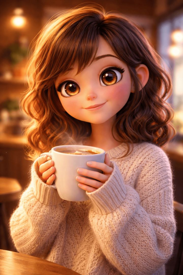 Cozy café moment with coffee mug wallpaper