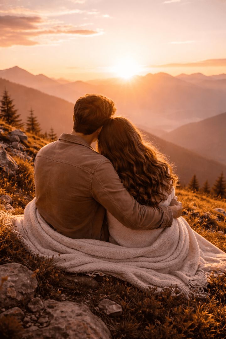 Cozy sunrise on the mountaintop wallpaper