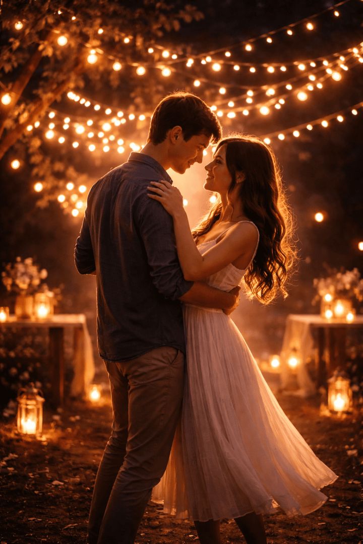Dancing under the stars in love wallpaper