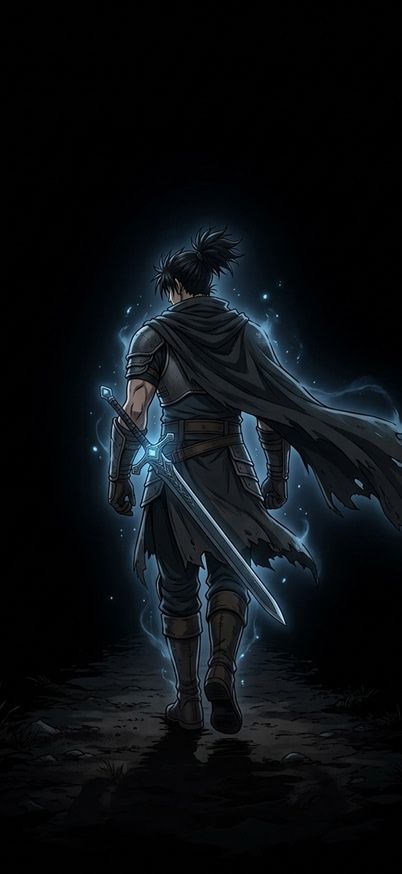 Dark Fantasy Warrior Sword AMOLED Mobile Wallpaper wallpaper