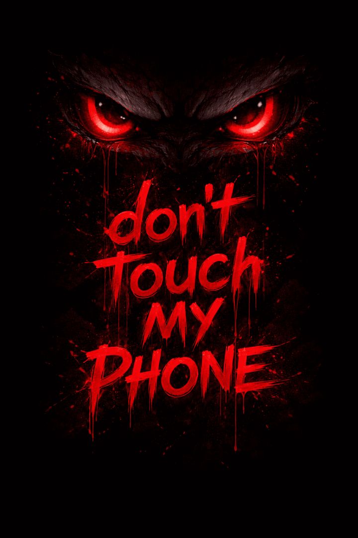 Dark Red Eyes in Shadow – Don’t Touch My Phone Horror Wallpaper wallpaper