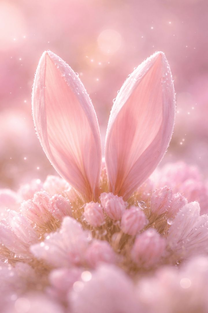 Delicate flower petal bunny ears wallpaper
