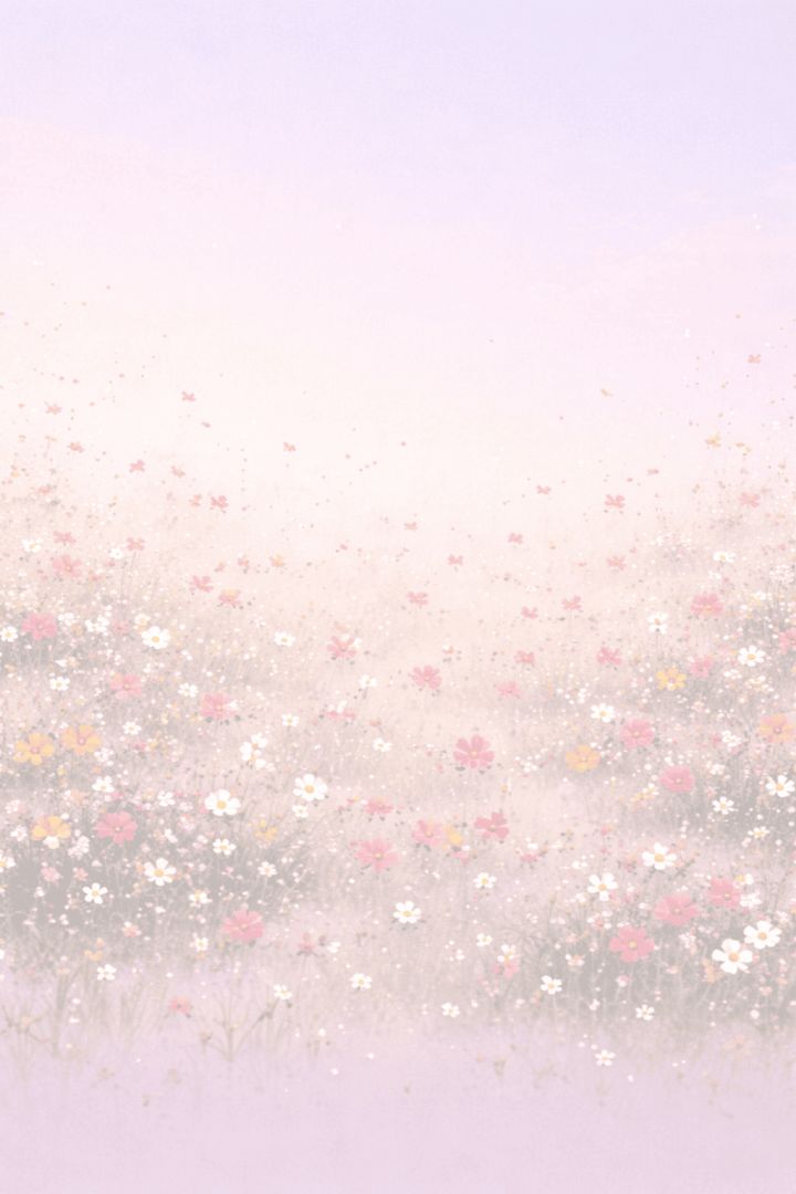 Delicate pastel meadow of blossoms wallpaper