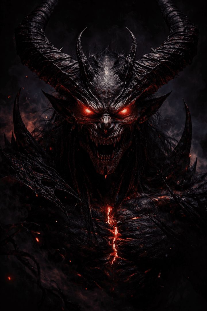 Demon of shadows and embers horror wallpaper