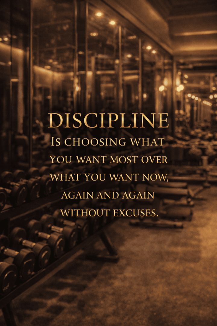 Discipline and focus in luxury gym quotes wallpaper