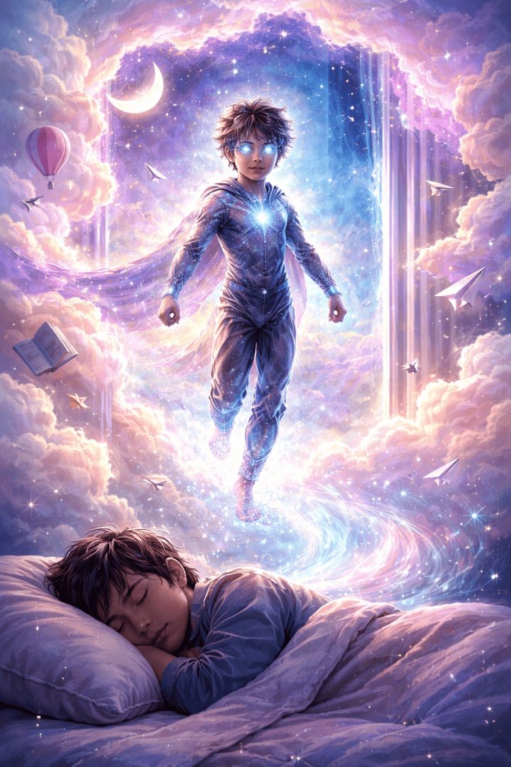 Dreamwalker departing a serene dream world wallpaper