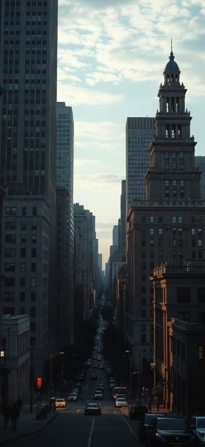 Downtown City Street View – Cinematic Urban wallpaper patakapix city wallpaper