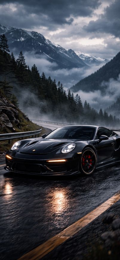 Porsche 911 GT3 on misty mountain road iphone wallpaper patakapix wallpaper