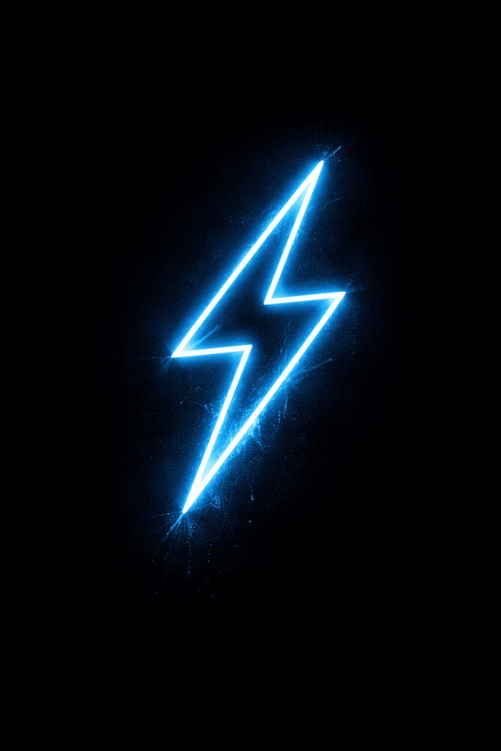 Electric blue lightning strike in darkness wallpaper