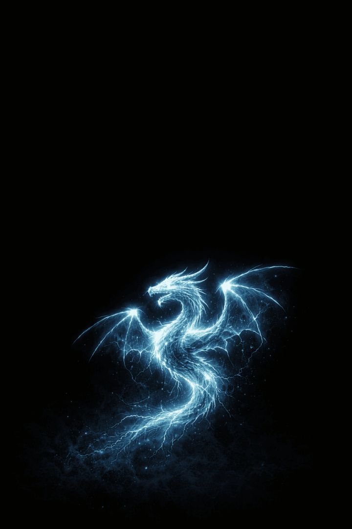 Electric dragon in the dark sky wallpaper