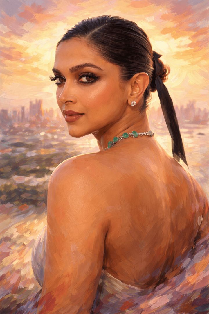 Elegant sunset gaze of Deepika actor wallpaper