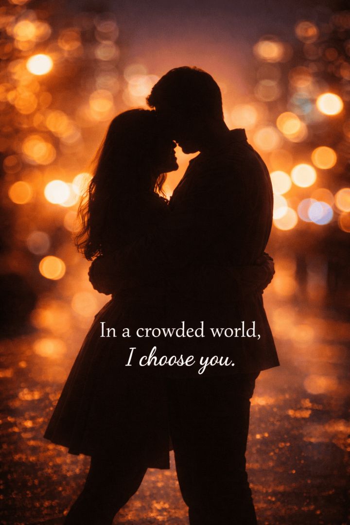 Embrace in the city lights wallpaper