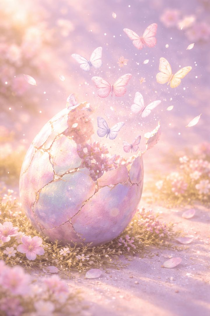 Ethereal transformation of an Easter egg easter wallpaper wallpaper