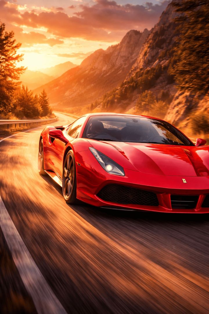 Ferrari 488 GTB at sunset car wallpaper