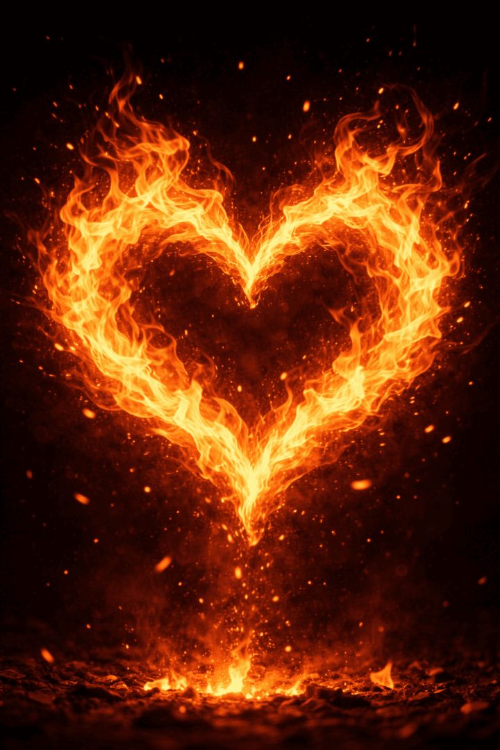 Fiery heart in the darkness wallpaper