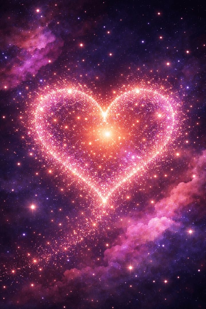 Floating hearts in pastel skies wallpaper