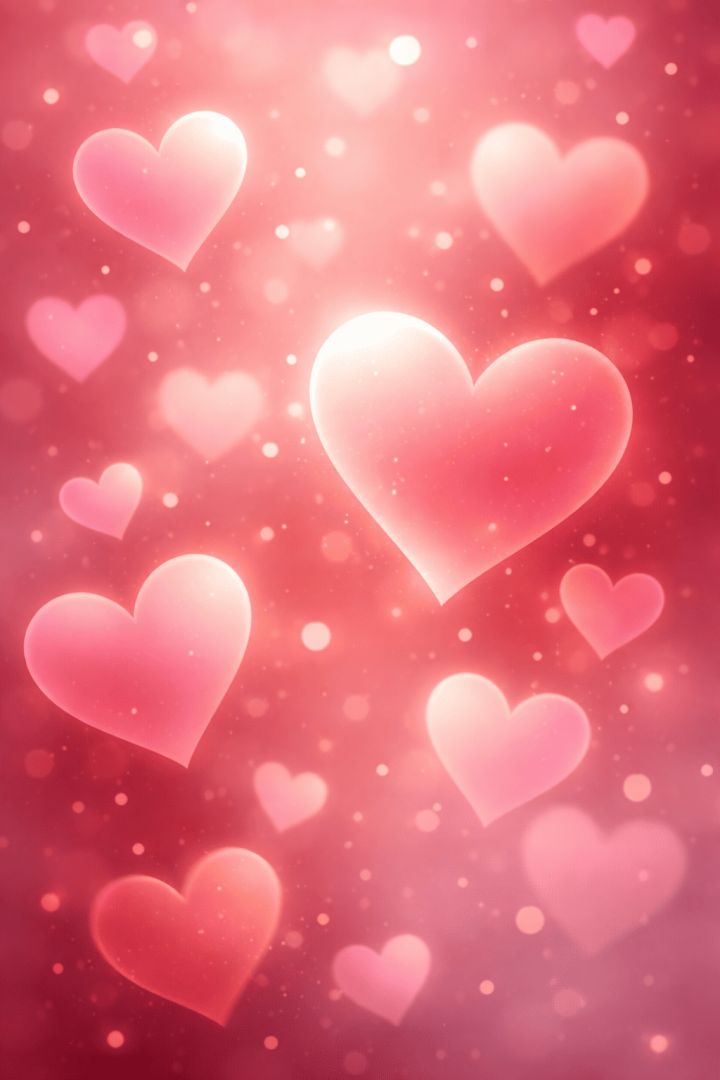Floating hearts in pastel skies wallpaper