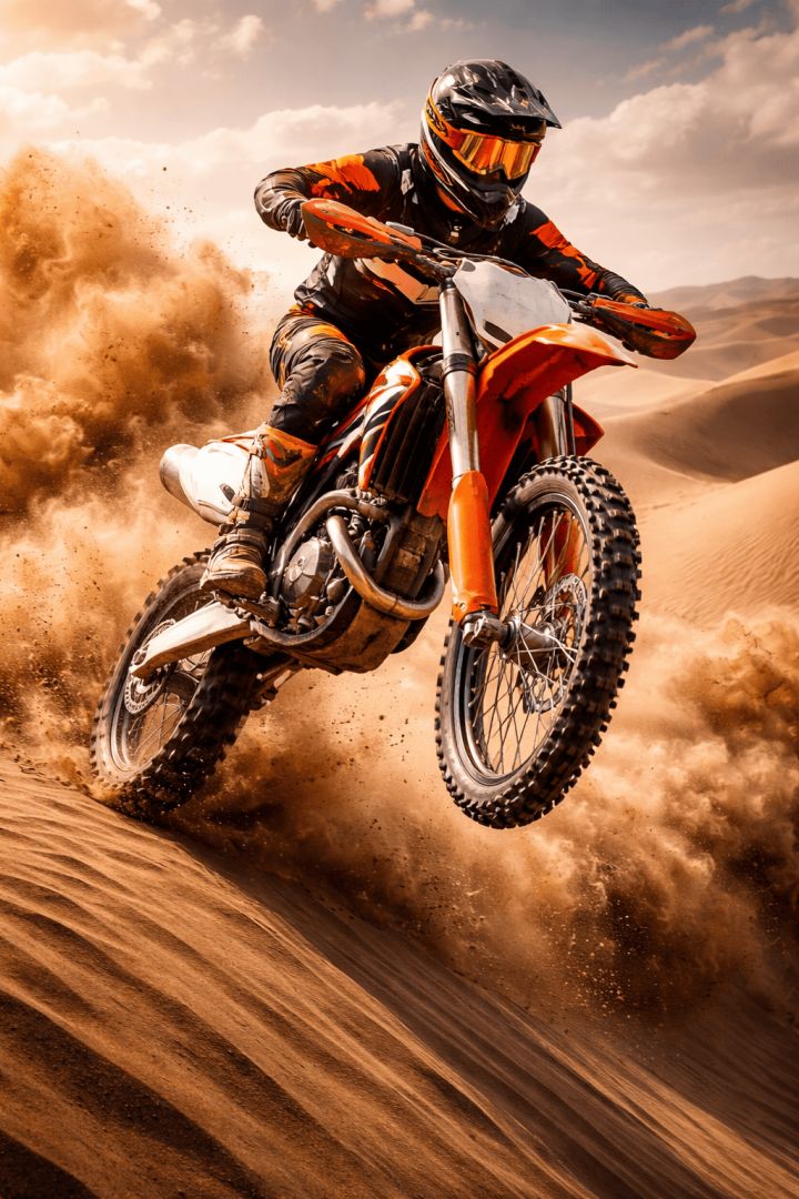 Flying over the desert dunes bike wallpaper