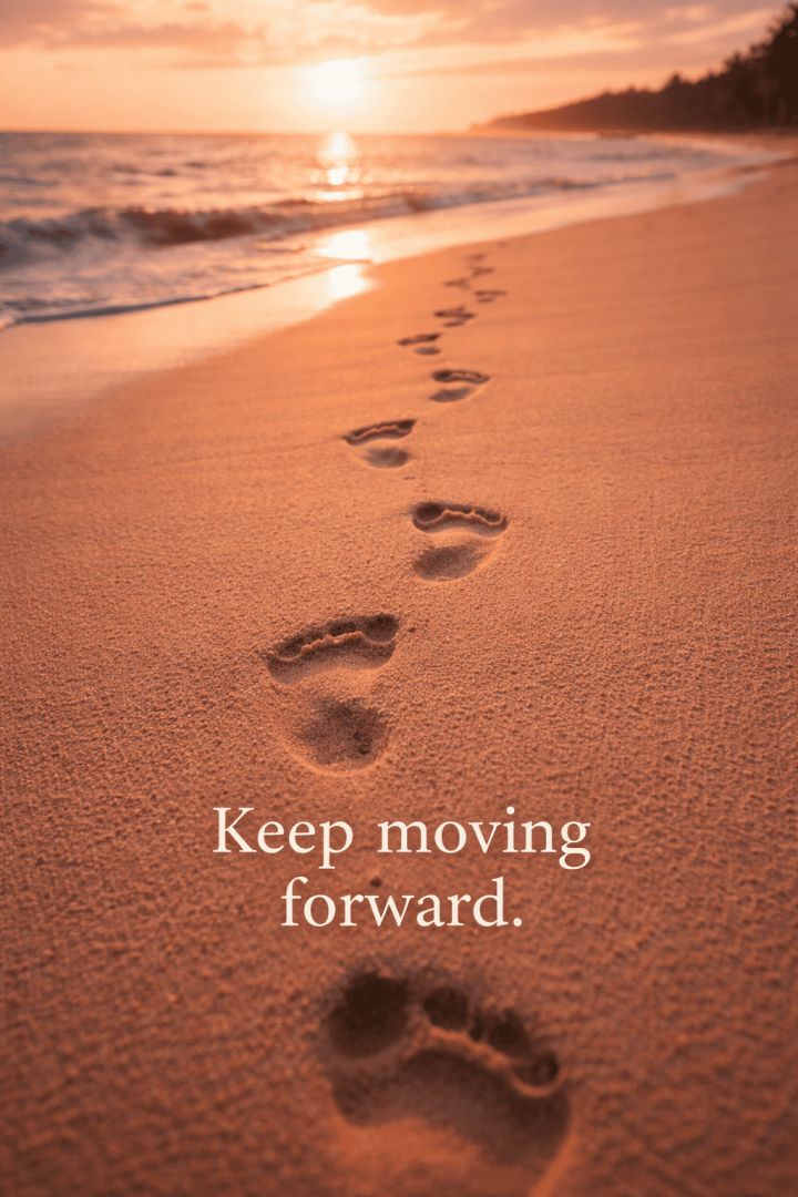 Footprints leading to the sea at sunset wallpaper