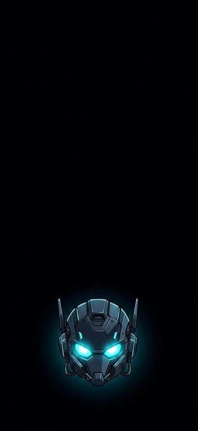 Futuristic Robot Helmet AMOLED Wallpaper wallpaper