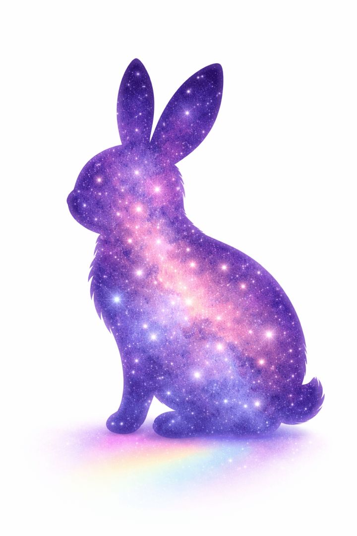 Galactic rabbit silhouette wallpaper